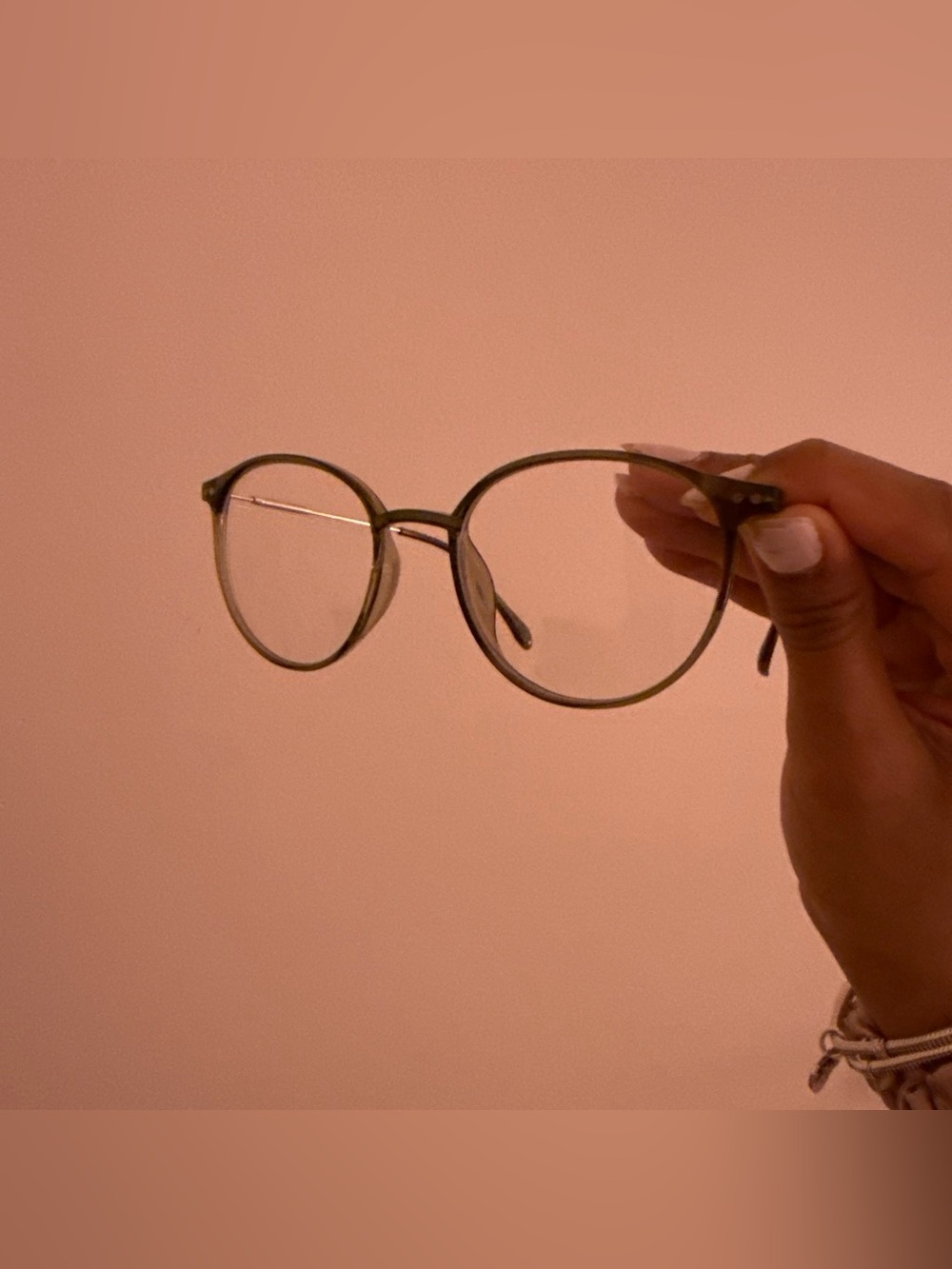 Classic Round Men's Eyeglasses in Olive Green